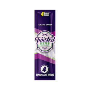 Twisted Hemp Wraps Grape Burst – Įtraukiančio vynuogių skonio hemp wrap’ai, garantuojantys puikų potyrį!